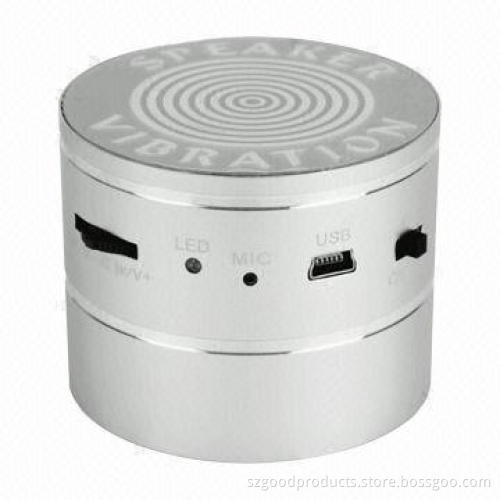 Bluetooth vibration speaker with microphone, mini USB, 360 degrees omnidirectional sound